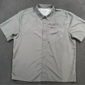 Eddie Bauer EC Fishing Shirt Gray Short Sleeve Mens XL
